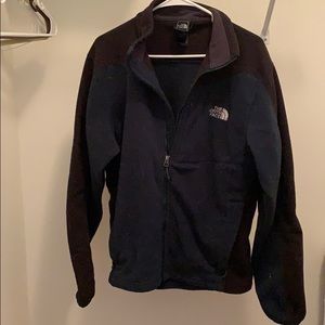 Men’s north face zip up green and black
